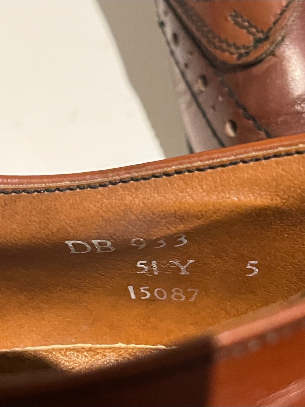 DB Brown Wingtip Brogue Lace- Up Dress Shoes Made in England - Picture 4 of 11